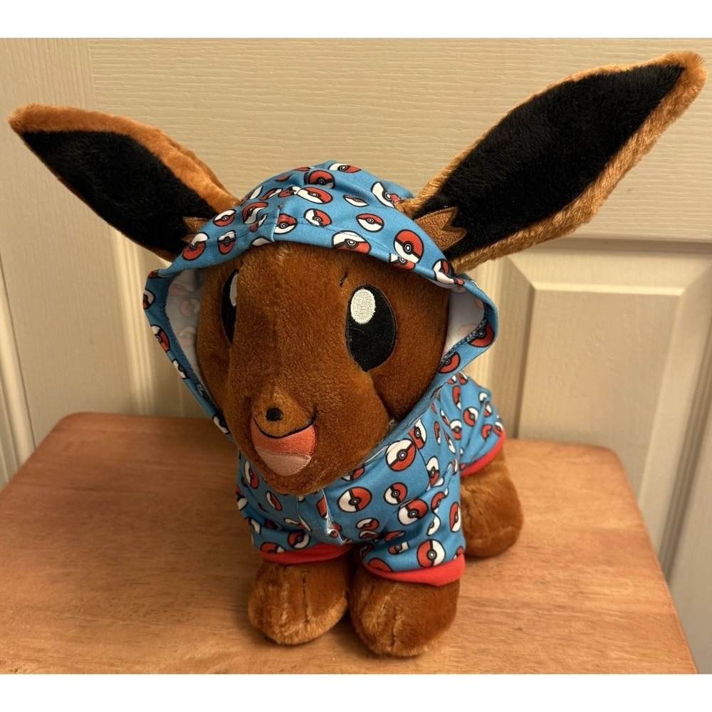 Build A Bear Workshop Pokemon Eevee 16" Plush Toy Stuffed Animal with clothes
